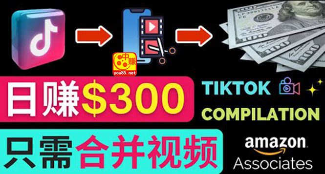 【副业项目3813期】搬运Tiktok短视频到Youtube赚钱，只需下载，合并视频，日赚300美元
