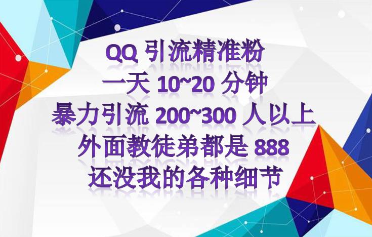 【副业项目4422期】外面收费888元的QQ群另类引流方案：日200~300精准粉方法