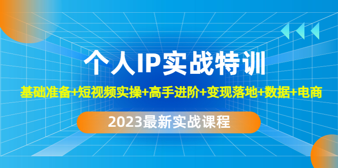 【副业项目4959期】2023个人IP实战特训：基础准备+短视频实操+高手进阶+变现落地+数据+电商-知行副业网