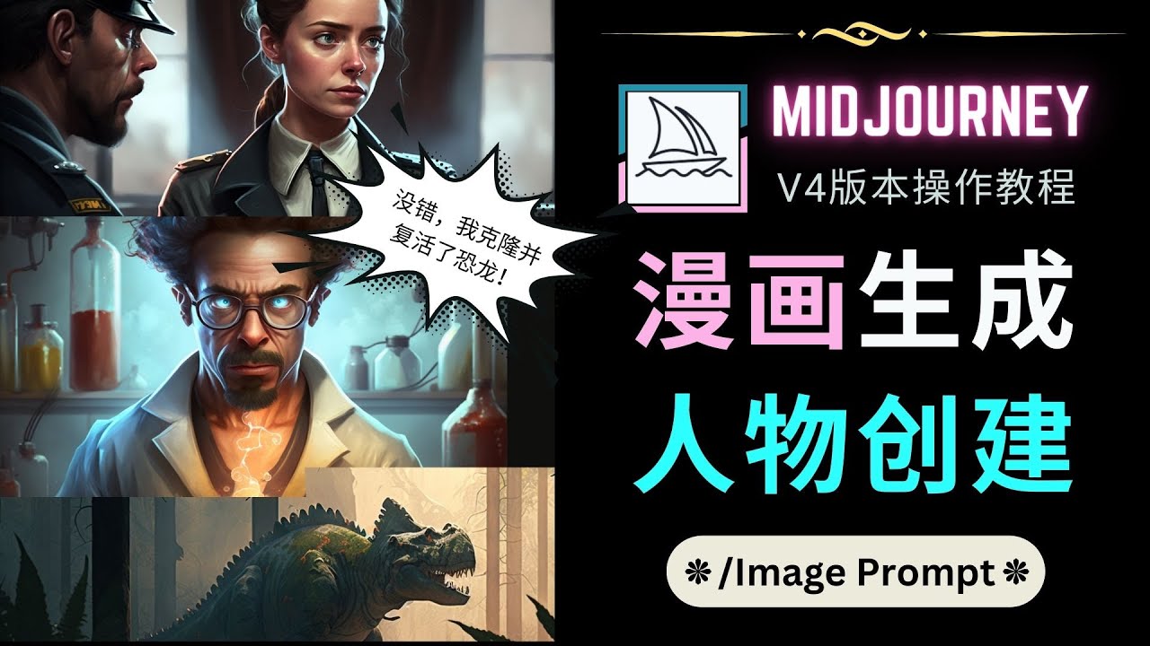 【副业项目5096期】Midjourney V4版本操作教程：2个简单参数，完成漫画生成，人物创建-知行副业网