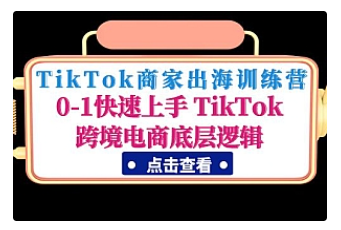 【副业项目5013期】TikTok商家出海训练营：0-1快速上手 TikTok跨境电商底层逻辑