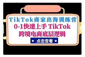 【副业项目5013期】TikTok商家出海训练营：0-1快速上手 TikTok跨境电商底层逻辑-知行副业网