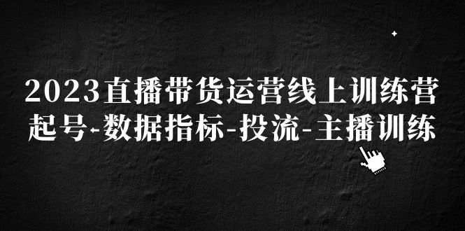 【副业项目5282期】2023直播带货运营线上训练营，起号-数据指标-投流-主播训练-知行副业网