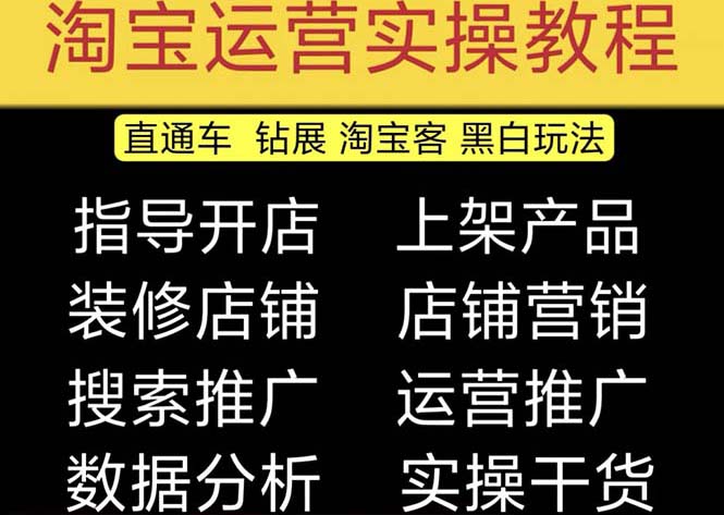 【副业项目5247期】2023淘宝开店教程0基础到高级全套视频网店电商运营培训教学课程（2月更新）-知行副业网