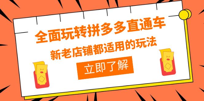 【副业项目6359期】全面玩转拼多多直通车，新老店铺都适用的玩法（12节精华课）-知行副业网