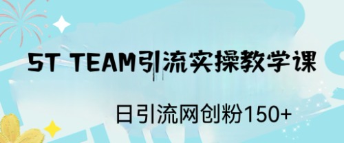 【副业项目6745期】ST TEAM引流实操课，日引流网创粉100+-知行副业网