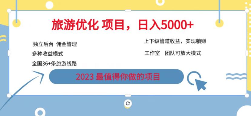 【副业项目6884期】旅游项目最新模式，独立后台+全国35+线路，日入5000+【揭秘】-知行副业网