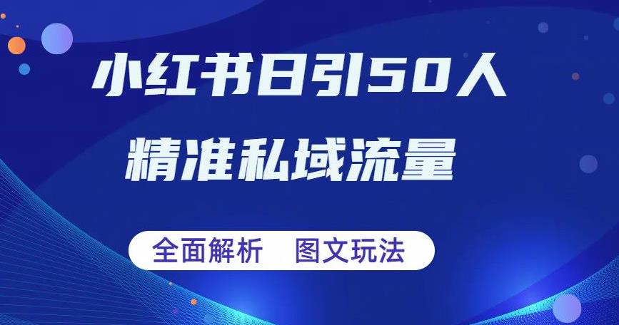 【副业项目6772期】全面解析小红书图文引流日引50私域流量【揭秘】-知行副业网