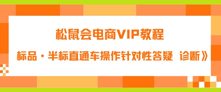 【副业项目6373期】松鼠会电商VIP教程：松鼠《付费推广标品·半标直通车操作针对性答疑&诊断》-知行副业网