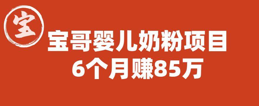 【副业项目6416期】宝哥婴儿奶粉项目，6个月赚85w【图文非视频】【揭秘】-知行副业网