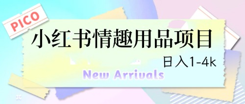 【副业项目6712期】最新小红书情趣用品项目，日入1-4k-知行副业网