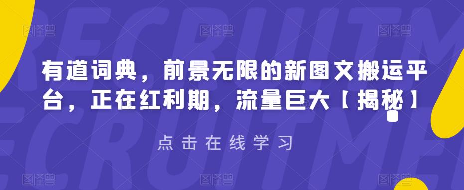 【副业项目6843期】有道词典，前景无限的新图文搬运平台，正在红利期，流量巨大【揭秘】-知行副业网