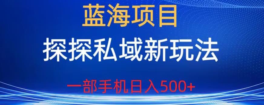 【副业项目6894期】蓝海项目，探探私域新玩法，一部手机日入500+很轻松【揭秘】-知行副业网