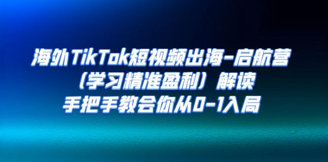 【副业项目7331期】海外TikTok短视频出海-启航营（学习精准盈利）解读，手把手教会你从0-1入局-知行副业网