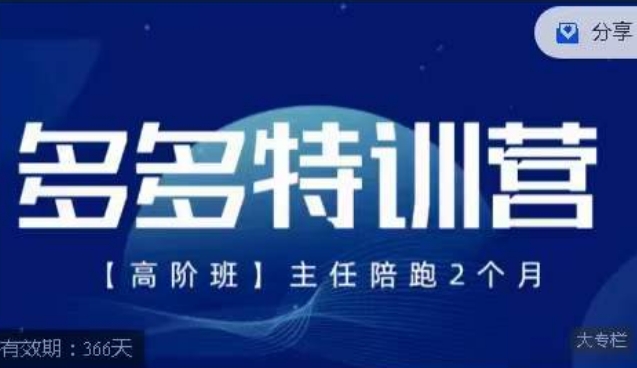 【副业项目7488期】纪主任·多多特训营高阶班，拼多多最新玩法技巧落地实操-知行副业网