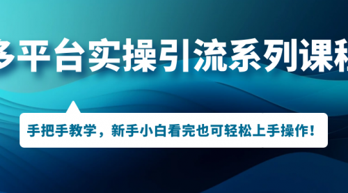 【副业项目7293期】多平台实操引流系列课程，手把手教学，新手小白看完也可轻松上手引流操作！-知行副业网