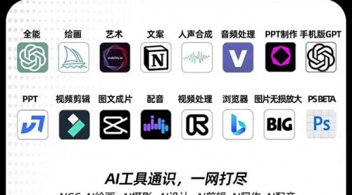 【副业项目7989期】AIGC-全能特训营第3期：一次掌握14大主流AI工具，A1工具通识，一网打尽-知行副业网