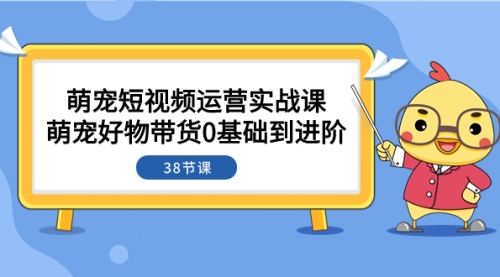 【副业项目8175期】萌宠·短视频运营实战课：萌宠好物带货0基础到进阶（38节课）-知行副业网