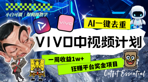 【副业项目8576期】一周收益1w+的VIVO中视频计划，用AI一键去重-知行副业网