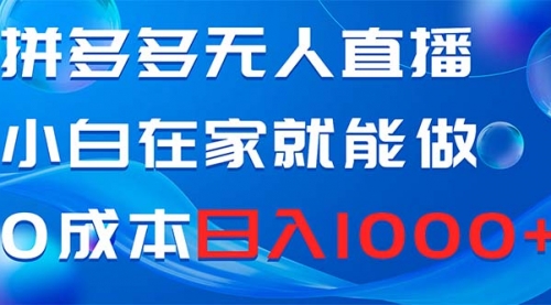 【副业项目8603期】拼多多无人直播，小白在家就能做，0成本日入1000+-知行副业网