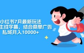小红书7月最新玩法，一鍵生成字幕，结合商单广告，私域月入10000+-知行副业网