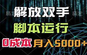 解放双手,脚本运行,0成本月入5000+-知行副业网