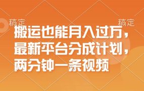 搬运也能月入过万，最新平台分成计划，一万播放一百米，一分钟一个作品-知行副业网