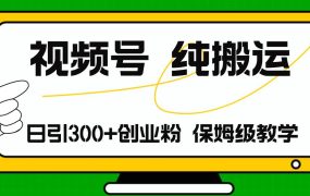 视频号纯搬运日引流300+创业粉,日入4000+-知行副业网