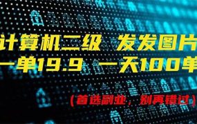计算机二级，一单19.9 一天能出100单，每天只需发发图片（附518G资料）-知行副业网