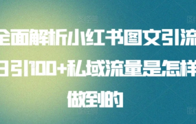 全面解析小红书图文引流日引100私域流量是怎样做到的-知行副业网
