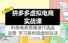拼多多虚拟电商实战课:虚拟资源选品+运营,高利润虚拟玩法(更新14节)-知行副业网