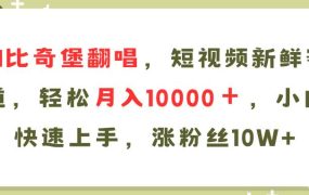 AI比奇堡翻唱歌曲,短视频新鲜赛道,轻松月入10000+,小白快速上手,...-知行副业网