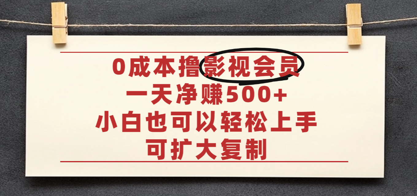 亲测,0成本可批量操作,靠卖影视会员实测月入30000+-知行副业网