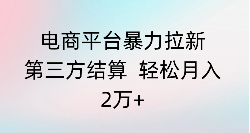 电商平台暴力拉新第三方结算 轻松月入2万+-知行副业网